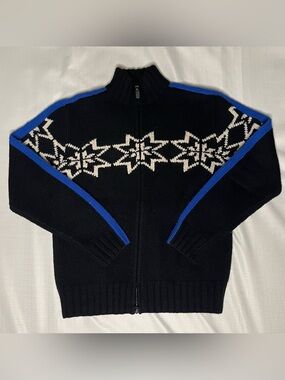 Vintage Polo Ralph Lauren Sweater Wool Cashmere Fair Isle Full Zip Après Ski